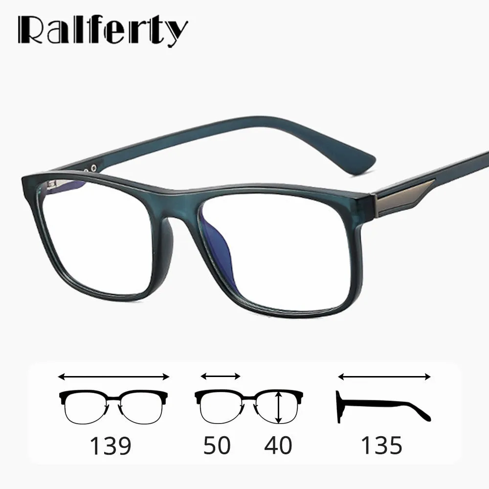 Ralferty Men's Full Rim Square Tr 90 Acetate Eyeglasses F95375