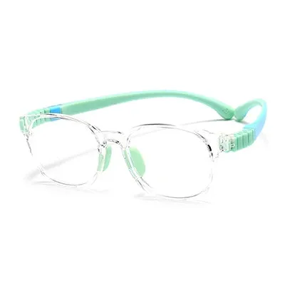 Ralferty Unisex Children's Full Rim Round Square Tr 90 Silicone Eyeglasses M91029