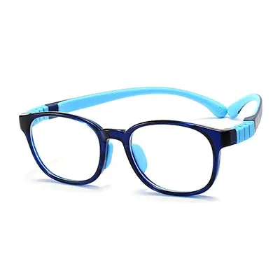 Ralferty Unisex Children's Full Rim Round Square Tr 90 Silicone Eyeglasses M91029