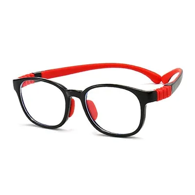 Ralferty Unisex Children's Full Rim Round Square Tr 90 Silicone Eyeglasses M91029