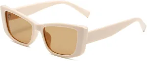 Retro Cat Eye Sunglasses for Women Vintage Shades Fashion Trendy Small 90s Rectangle Sunglasses﻿