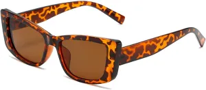 Retro Cat Eye Sunglasses for Women Vintage Shades Fashion Trendy Small 90s Rectangle Sunglasses﻿