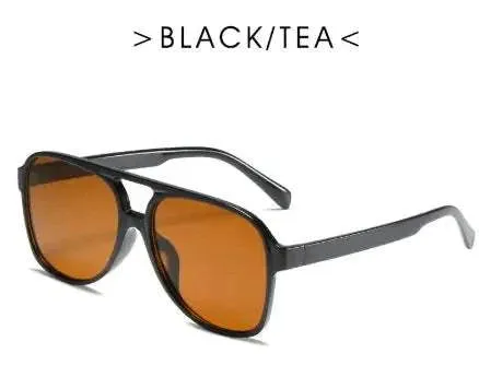 Retro Double Beam Stylish Large Frame Sunglasses