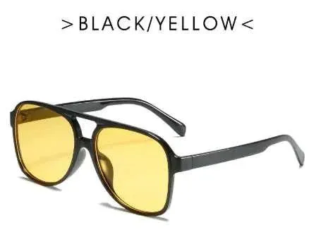 Retro Double Beam Stylish Large Frame Sunglasses