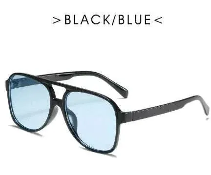 Retro Double Beam Stylish Large Frame Sunglasses