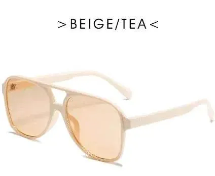Retro Double Beam Stylish Large Frame Sunglasses