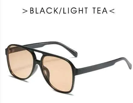 Retro Double Beam Stylish Large Frame Sunglasses