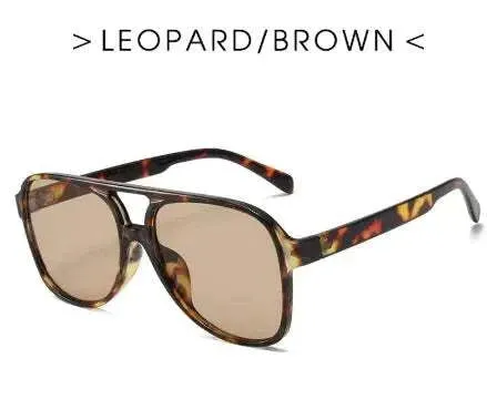 Retro Double Beam Stylish Large Frame Sunglasses