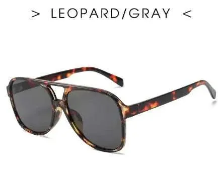 Retro Double Beam Stylish Large Frame Sunglasses