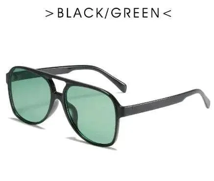 Retro Double Beam Stylish Large Frame Sunglasses