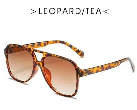 Retro Double Beam Stylish Large Frame Sunglasses