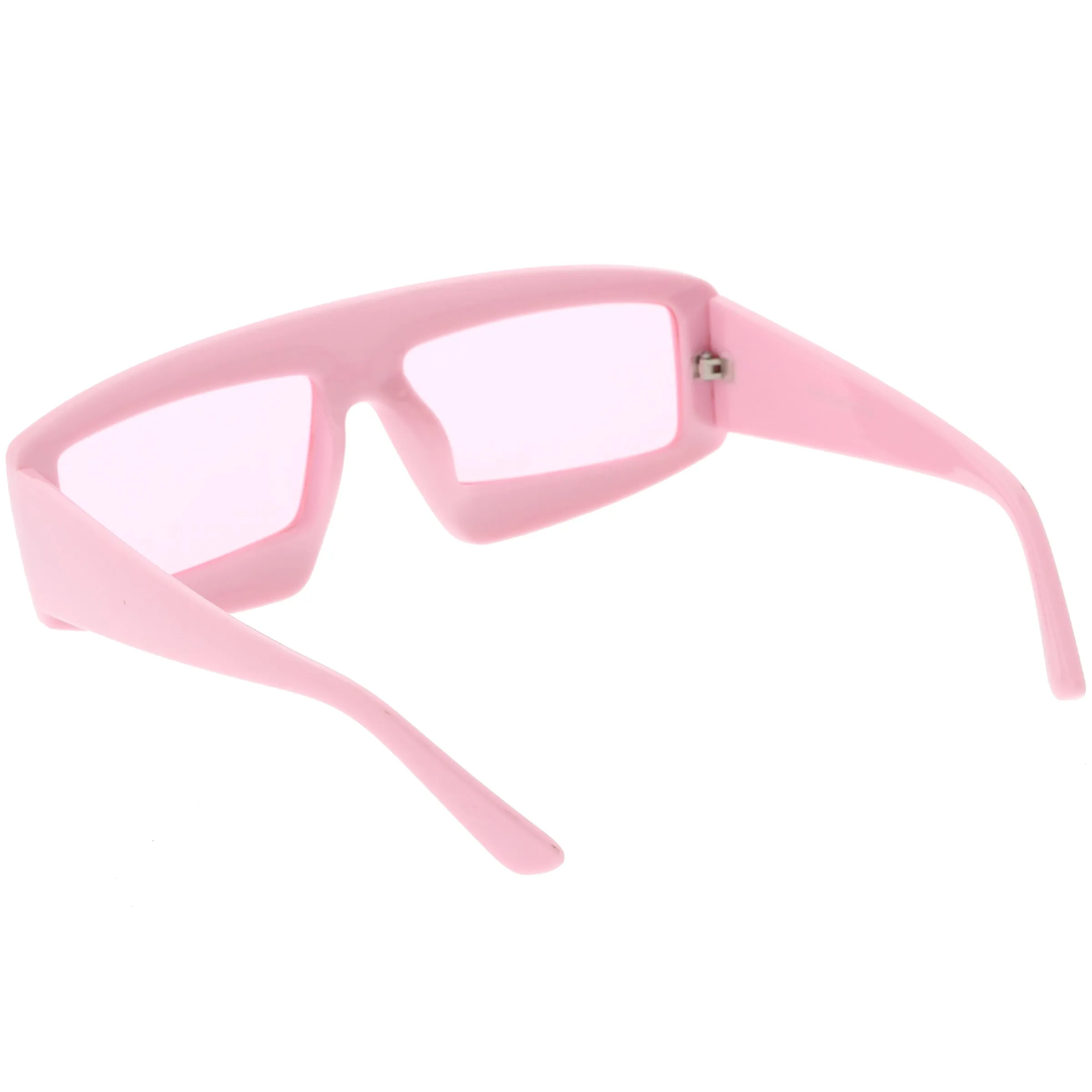 Retro Modern Rectangle Flat Lens Color Tinted Sunglasses C747
