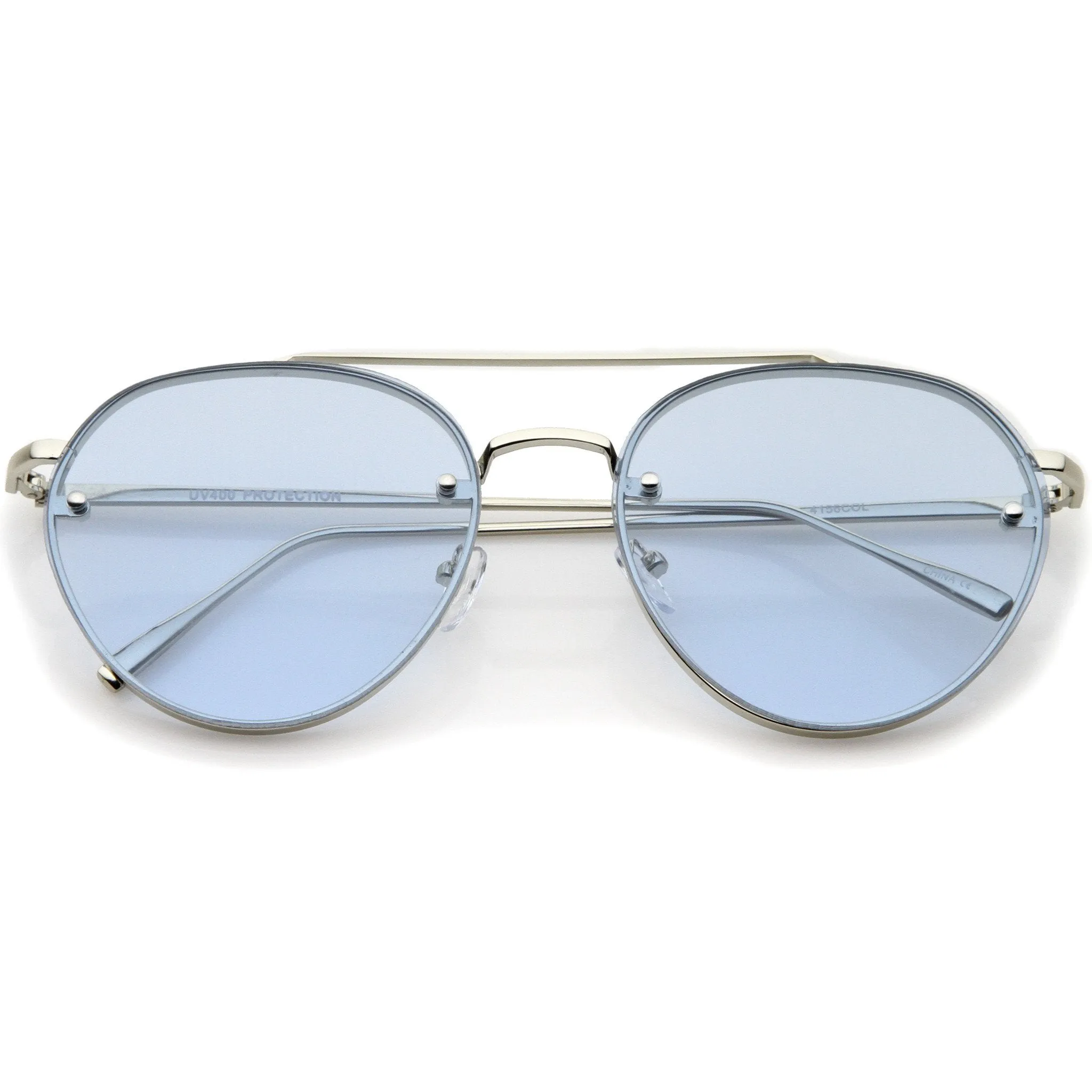 Retro Modern Rimless Flat Color Lens Aviator Sunglasses A826