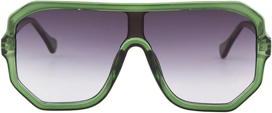Retro Oversized Sunglasses Women Men Vintage Green Big Frame Sun Glasses Shades