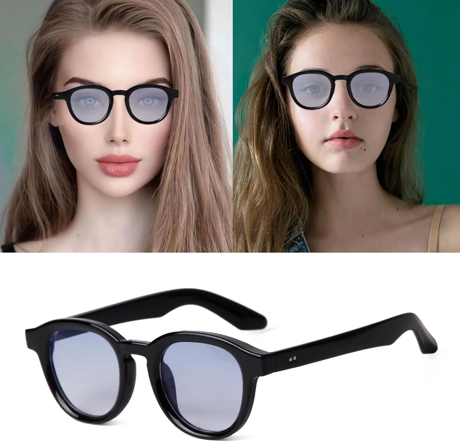 Retro Round Sunglasses for Women Men Small Circle FrameTrendy Style UV400 Protection Sun Glasses