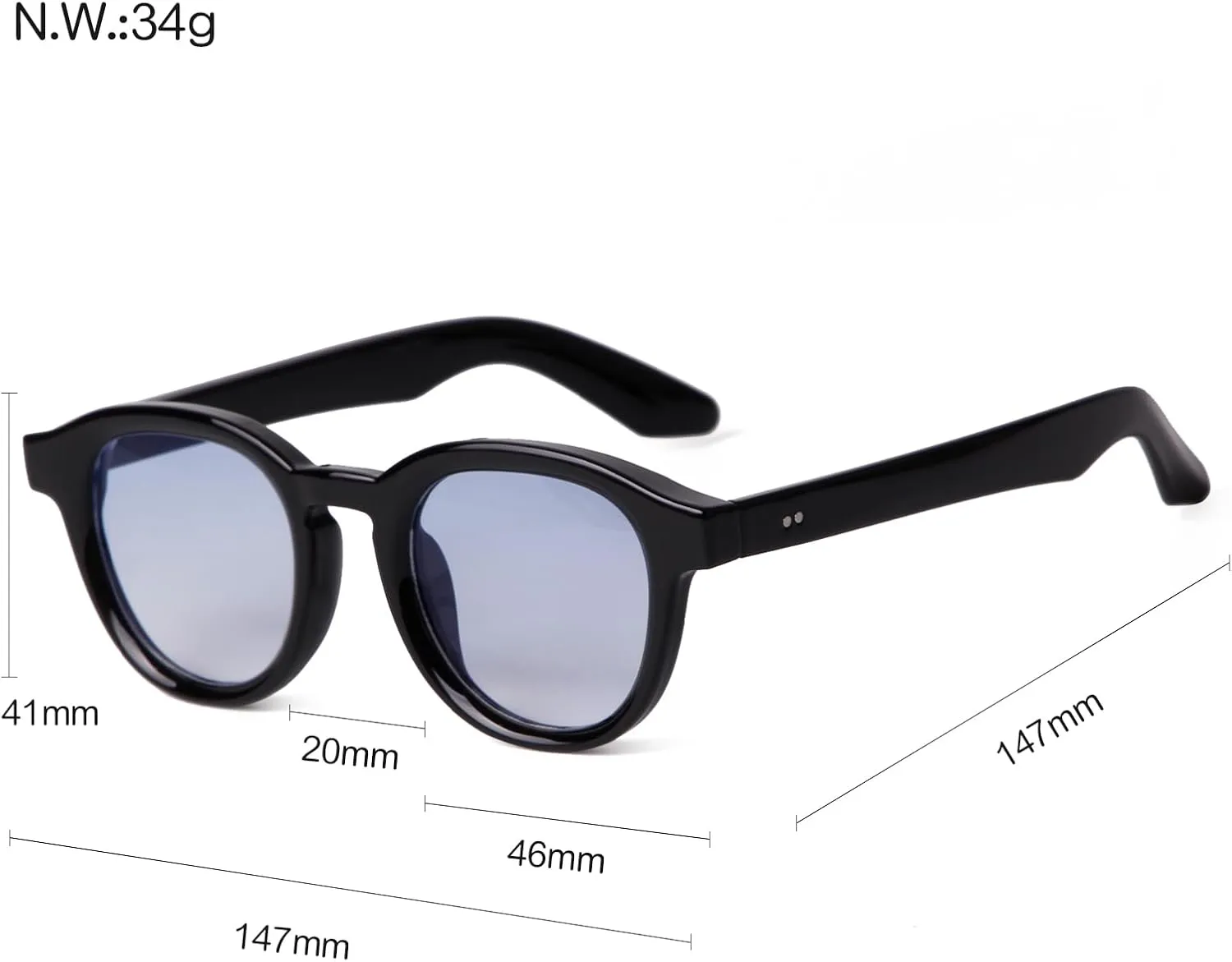 Retro Round Sunglasses for Women Men Small Circle FrameTrendy Style UV400 Protection Sun Glasses