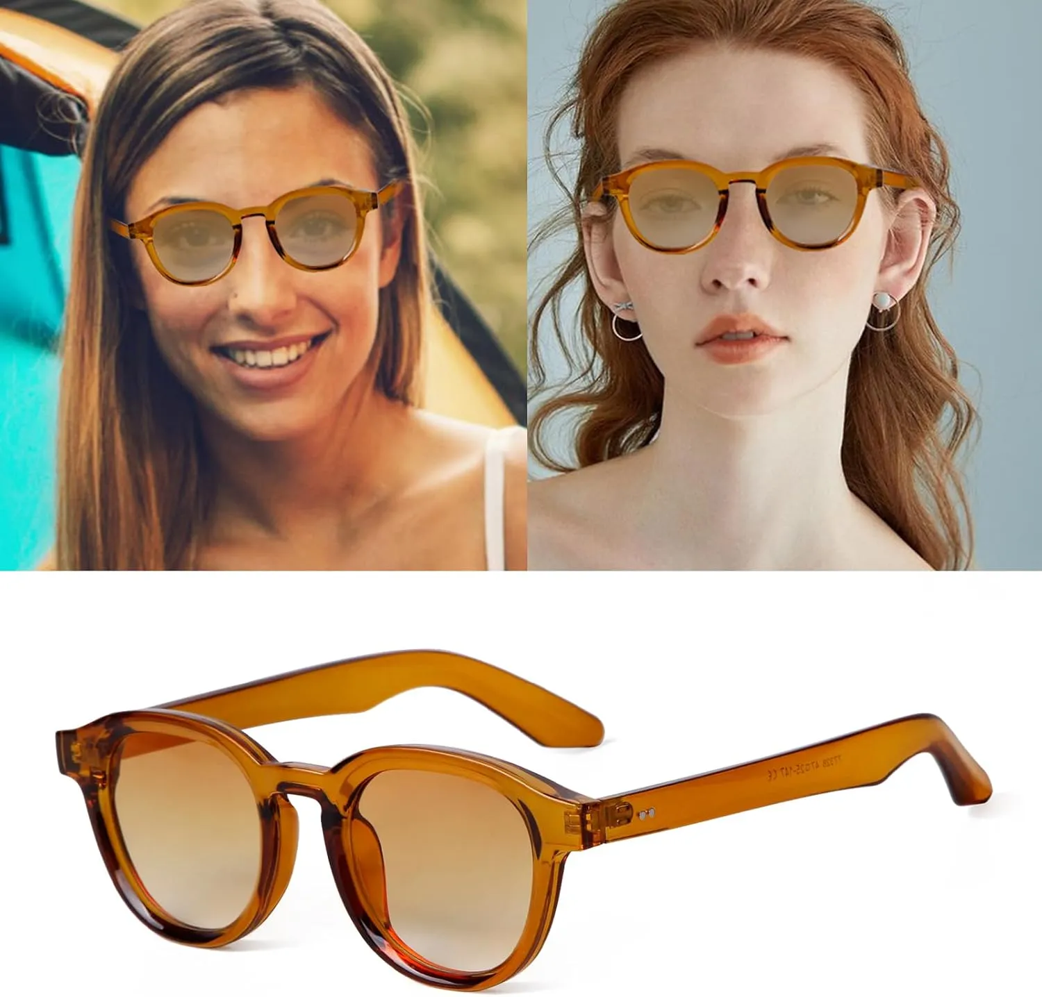 Retro Round Sunglasses for Women Men Small Circle FrameTrendy Style UV400 Protection Sun Glasses