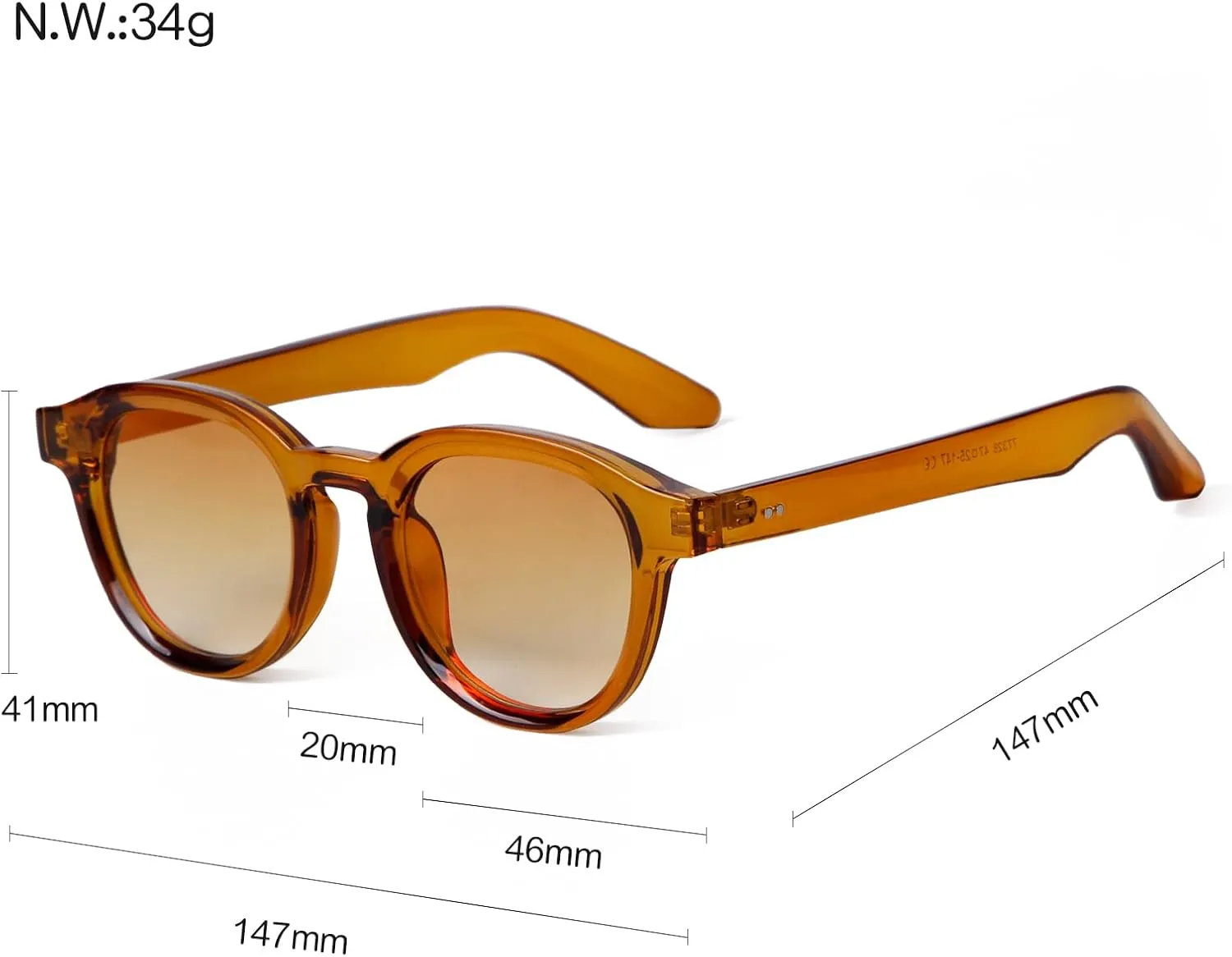 Retro Round Sunglasses for Women Men Small Circle FrameTrendy Style UV400 Protection Sun Glasses