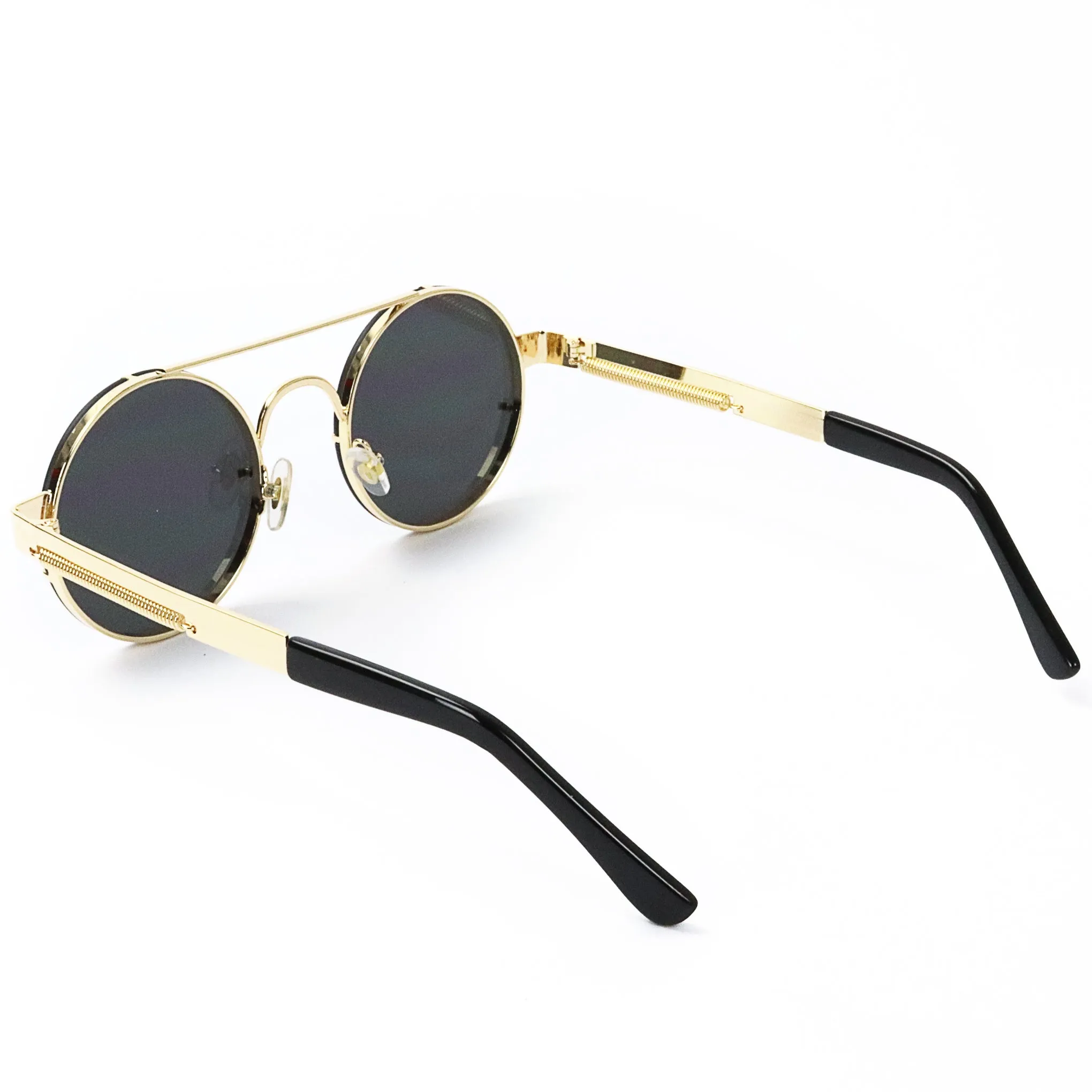 Retro Round Sunglasses - Gold/Black