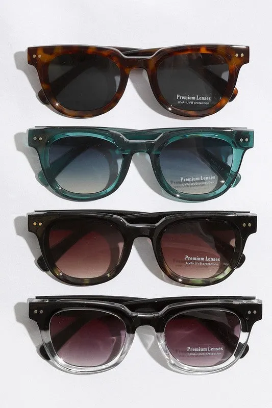 Retro Style Square Shape Assorted Color Sunglasses