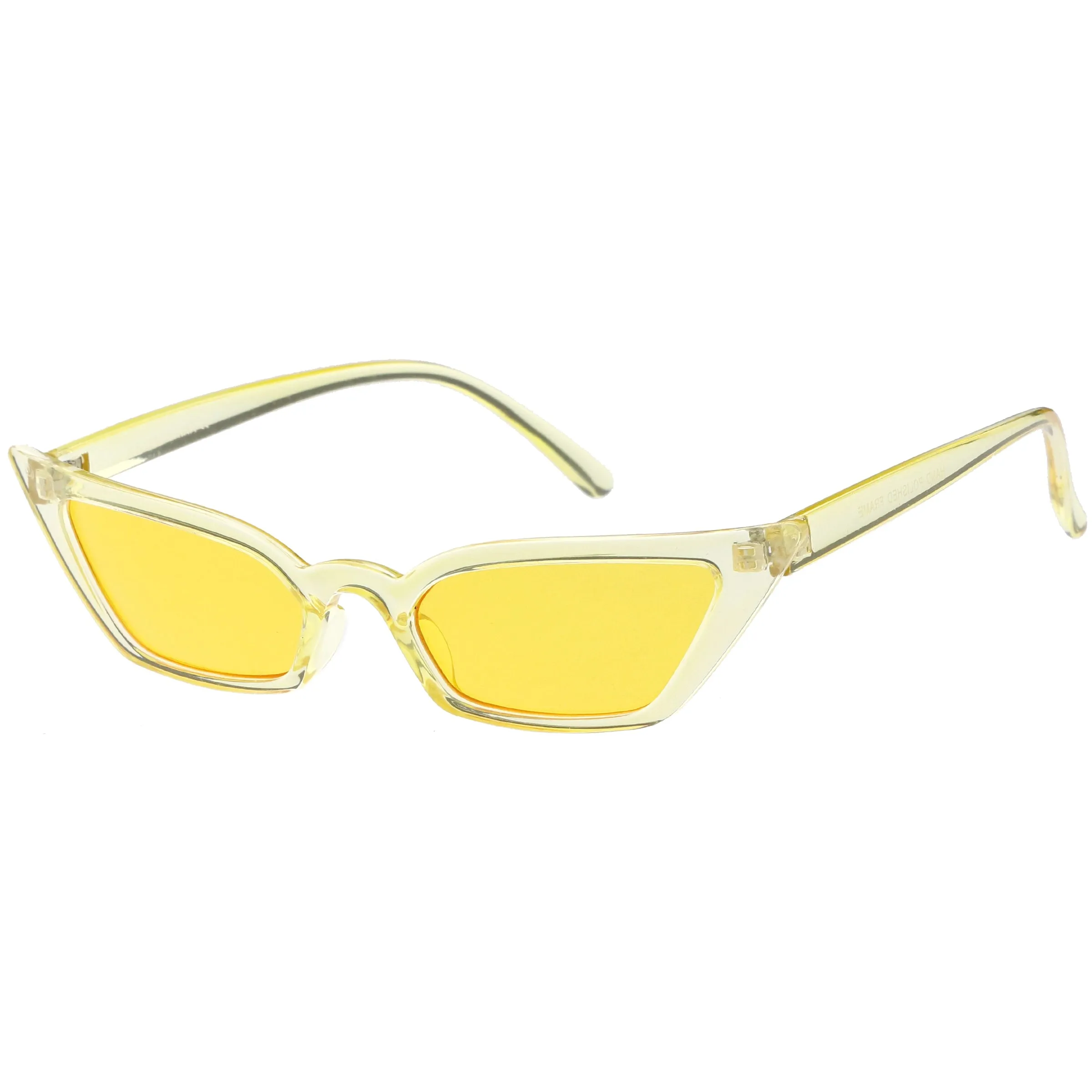 Retro Women's Translucent Thin Cat Eye Color Tone Sunglasses C663