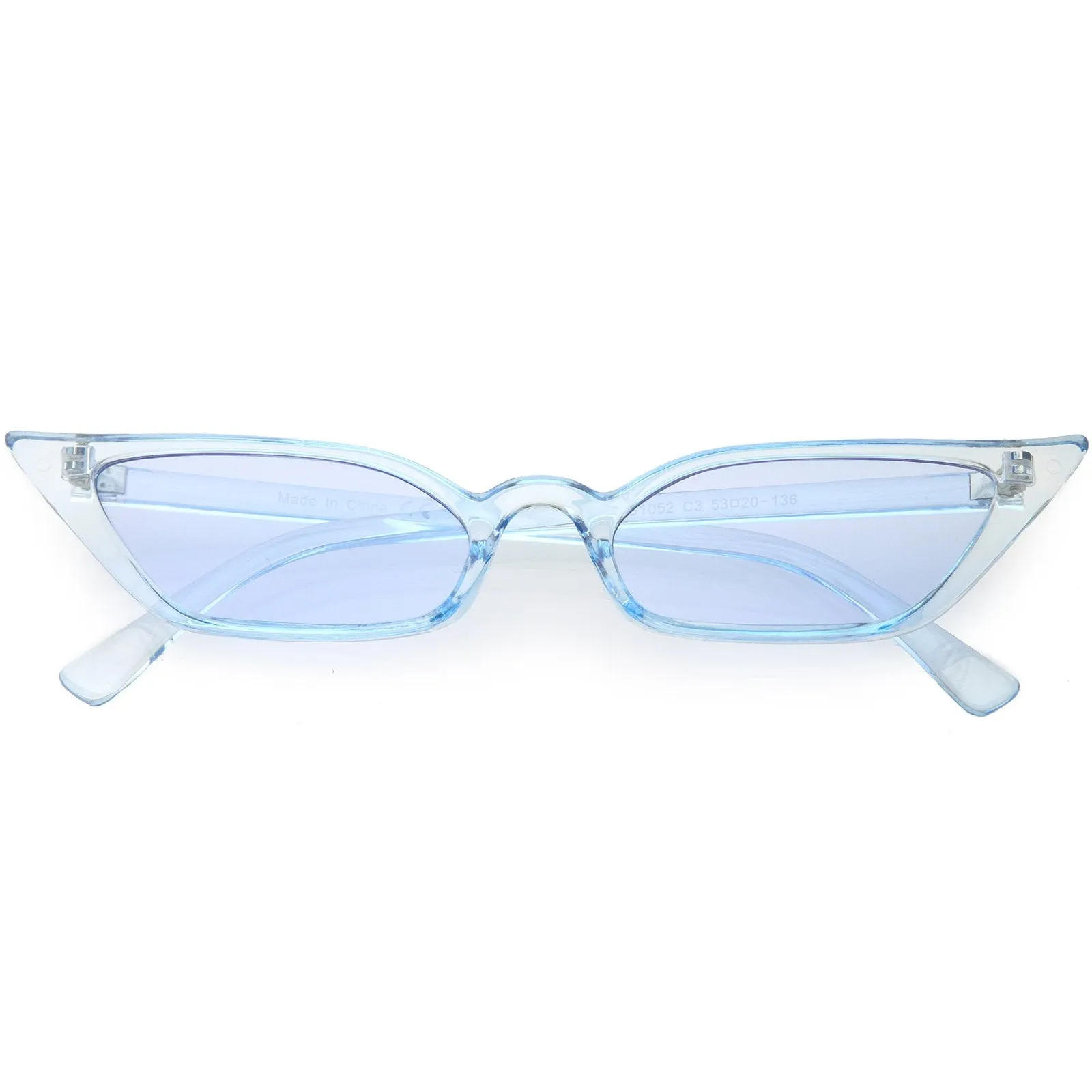 Retro Women's Translucent Thin Cat Eye Color Tone Sunglasses C663