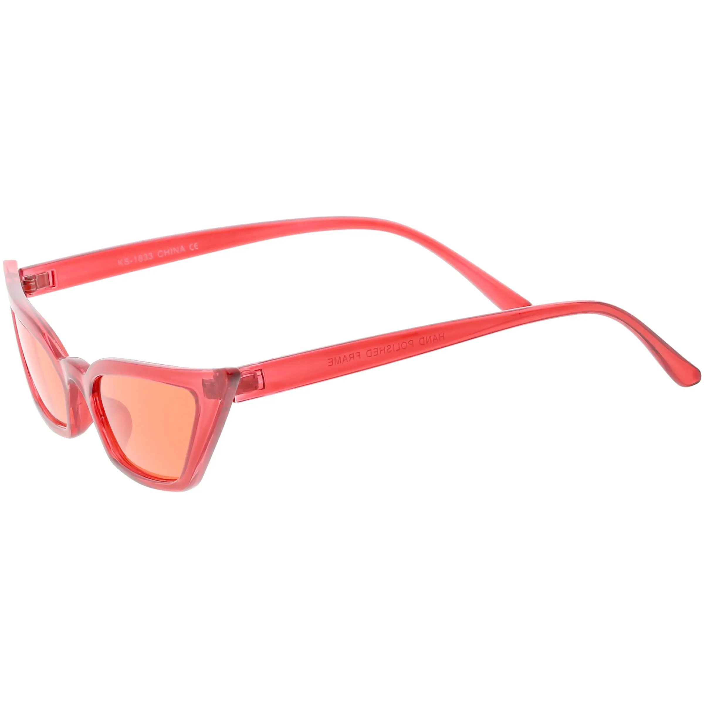 Retro Women's Translucent Thin Cat Eye Color Tone Sunglasses C663