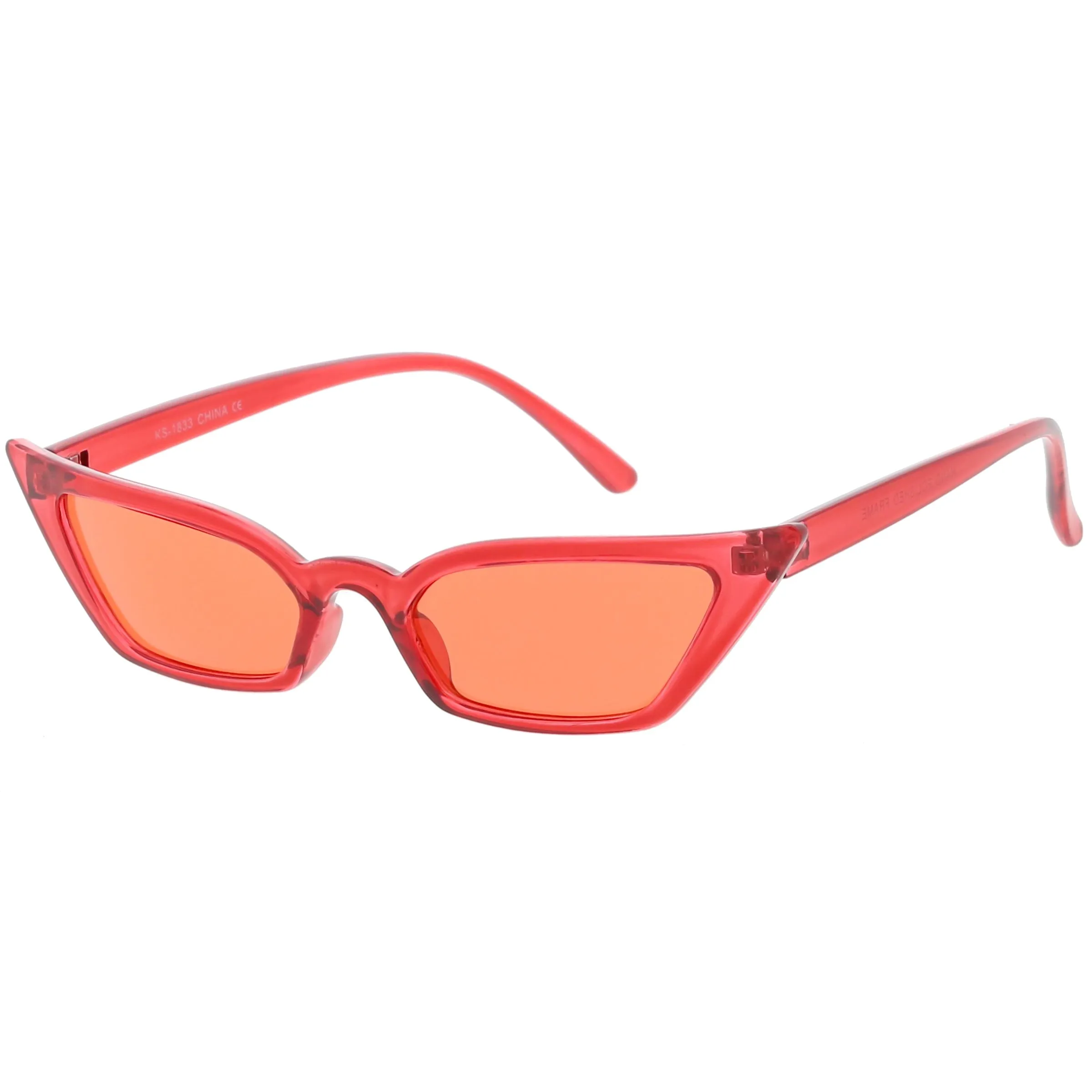 Retro Women's Translucent Thin Cat Eye Color Tone Sunglasses C663