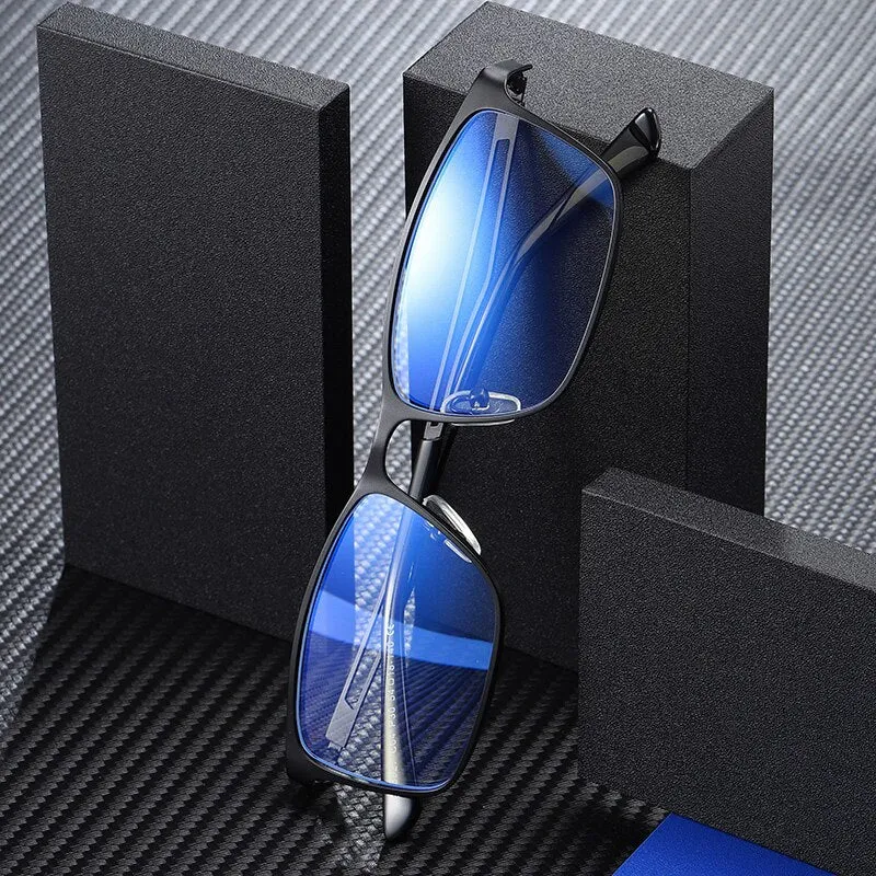 Reven Jate Men's Eyeglasses 5927 Full Rim Alloy Front Flexible Plastic Tr-90