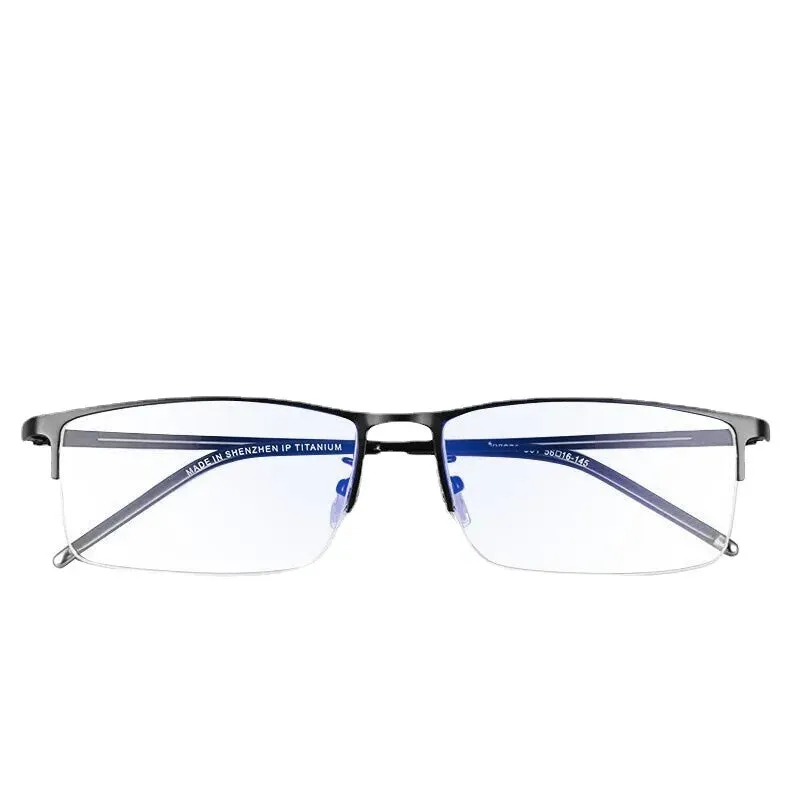 Reven Jate Men's Semi Rim Square Alloy Eyeglasses 990070