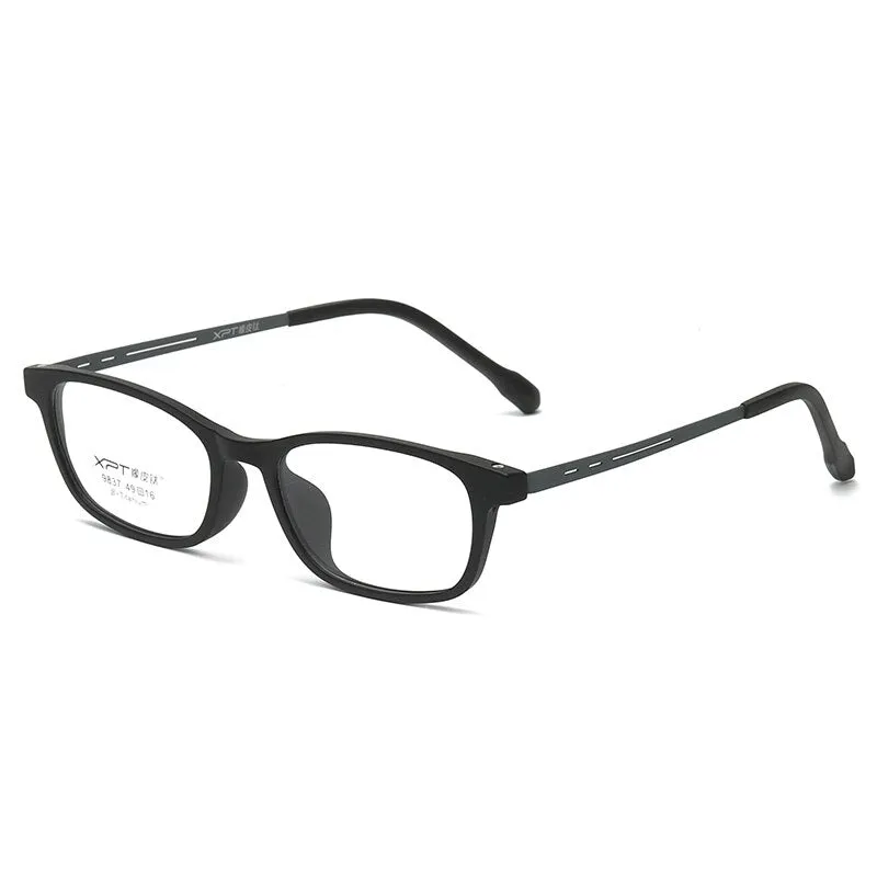 Reven Jate Unisex Full Rim Small Square Titanium Eyeglasses 9837