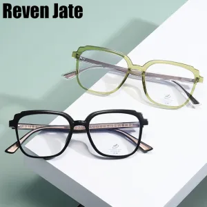 Reven Jate Unisex Full Rim Square Acetate Eyeglasses 81229