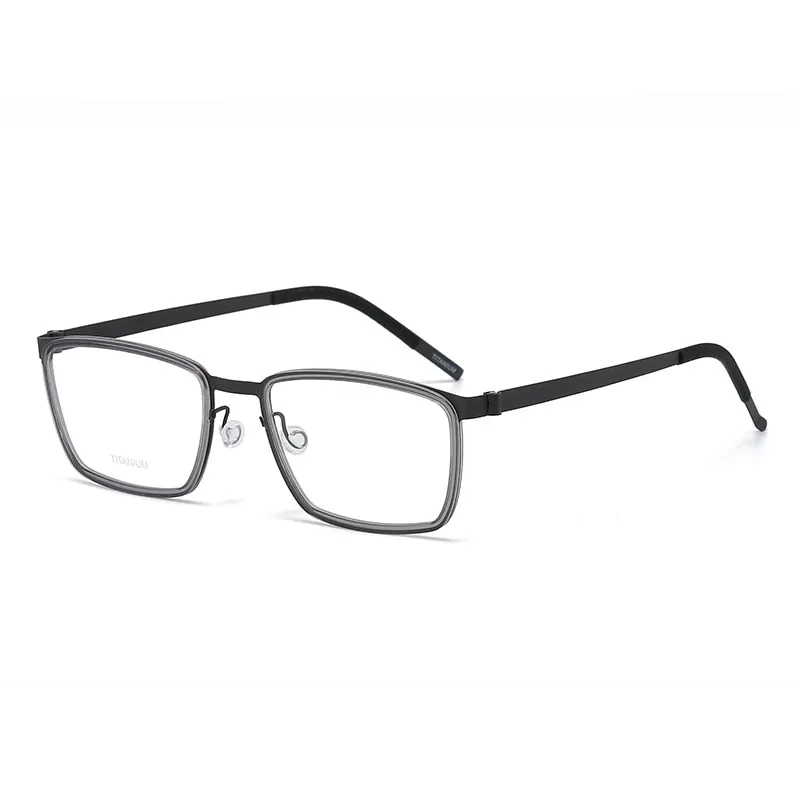 Reven Jate Unisex Full Rim Square Titanium Acetate Eyeglasses 9711