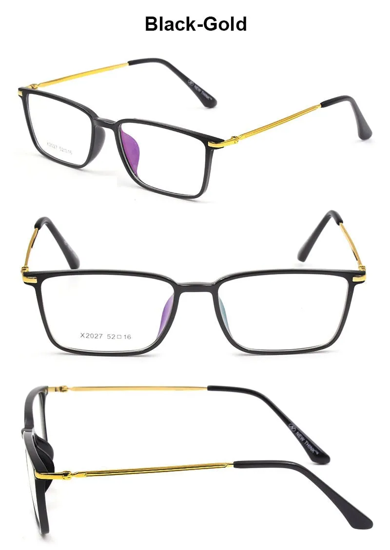 Reven Jate Unisex Full Rim Square Tr 90 Alloy Eyeglasses X2027