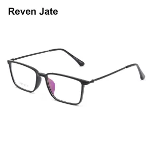 Reven Jate Unisex Full Rim Square Tr 90 Alloy Eyeglasses X2027