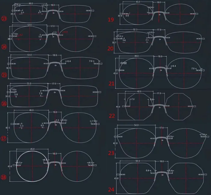 Reven Jate Unisex Rimless Rectangle Titanium Alloy Eyeglasses 8587