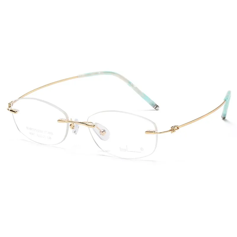 Reven Jate Unisex Rimless Rectangle Titanium Alloy Eyeglasses 8587