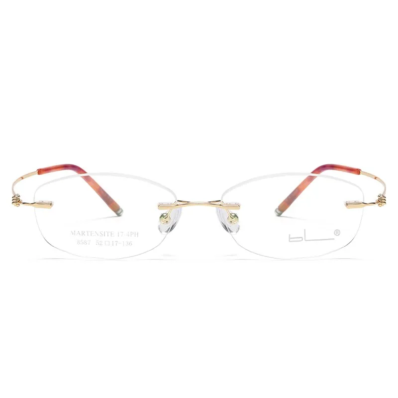 Reven Jate Unisex Rimless Rectangle Titanium Alloy Eyeglasses 8587