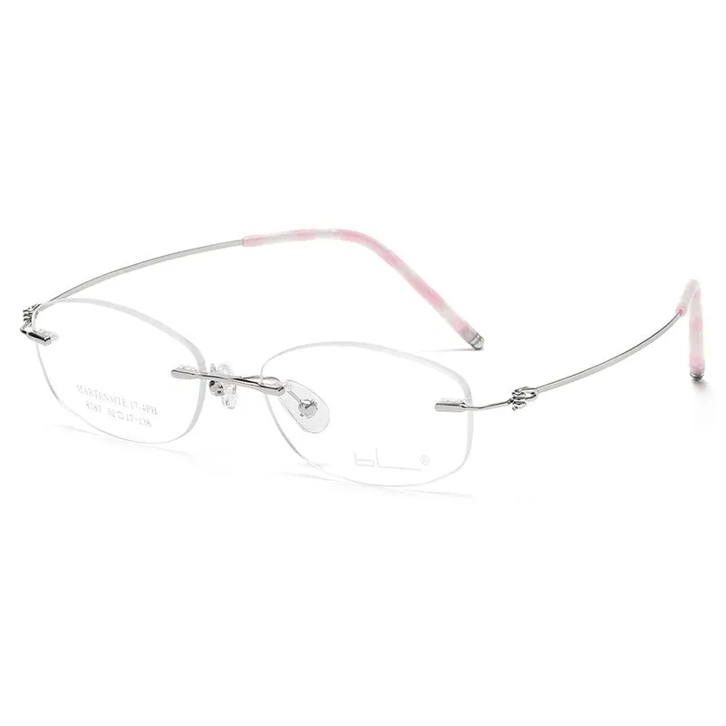 Reven Jate Unisex Rimless Rectangle Titanium Alloy Eyeglasses 8587