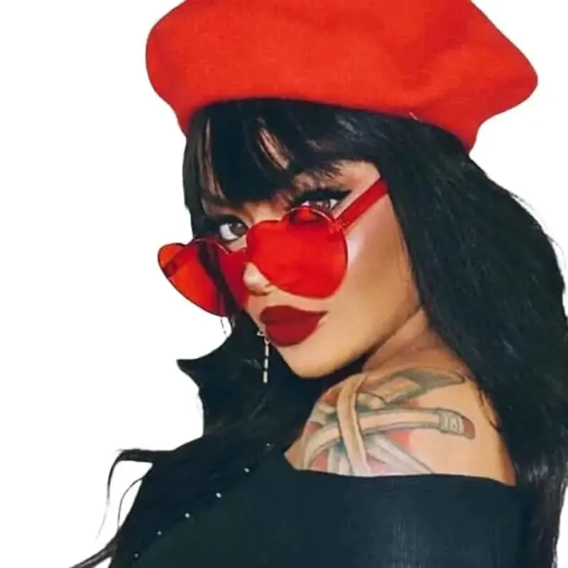 Rimless Heart Shaped Sunglasses