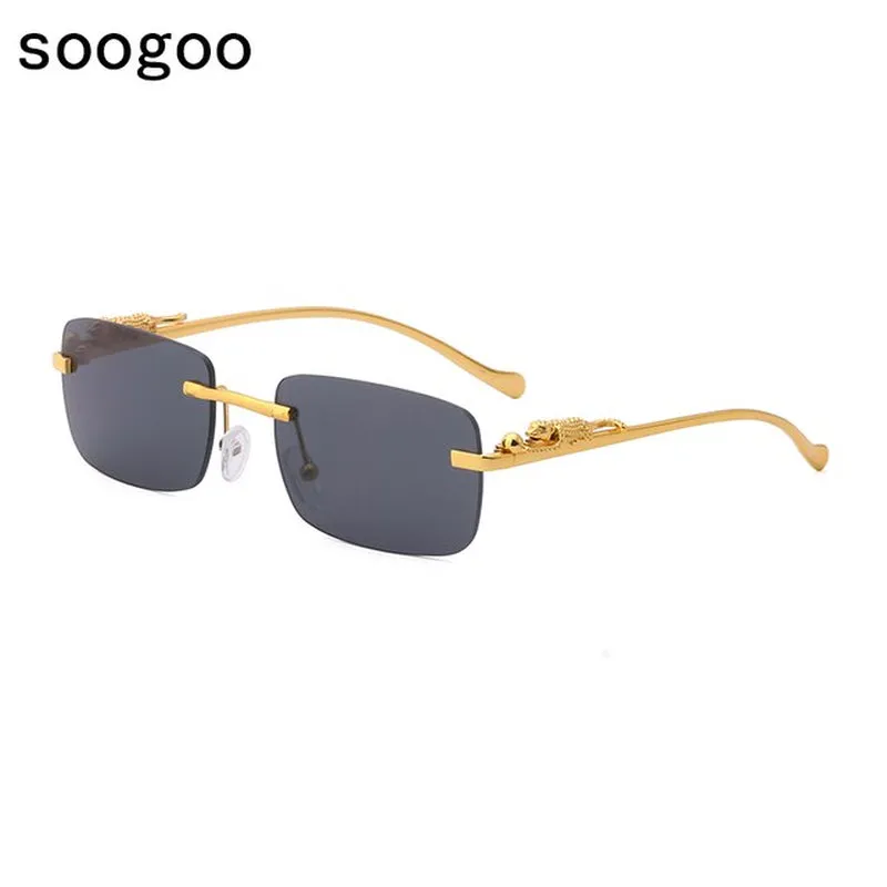 Rimless Rectangle Luxury  Sunglasses