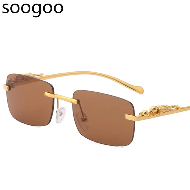 Rimless Rectangle Luxury  Sunglasses