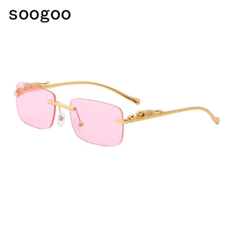 Rimless Rectangle Luxury  Sunglasses