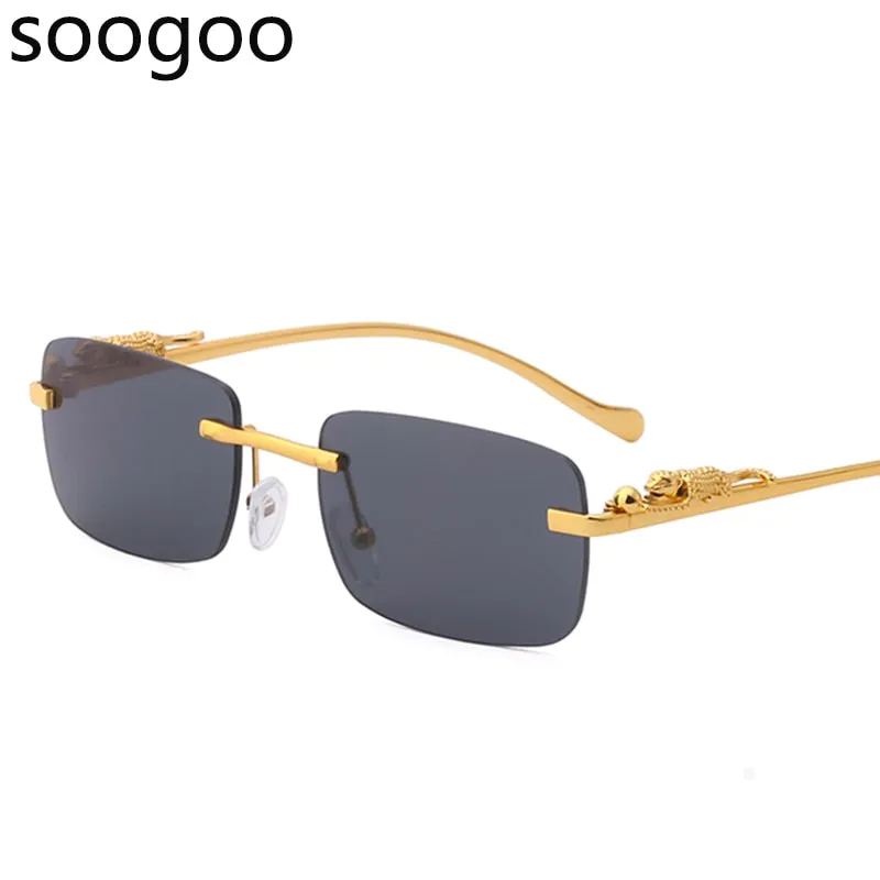 Rimless Rectangle Luxury  Sunglasses