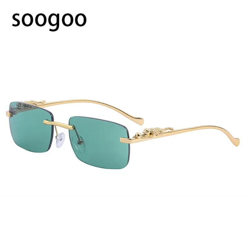 Rimless Rectangle Luxury  Sunglasses