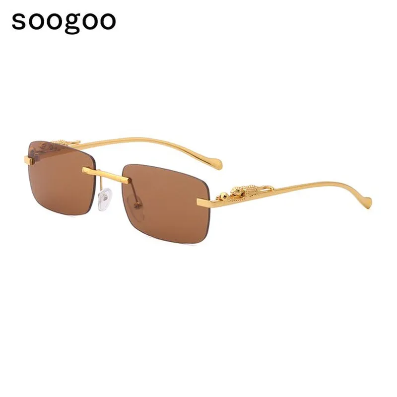Rimless Rectangle Luxury  Sunglasses