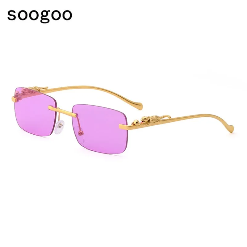 Rimless Rectangle Luxury  Sunglasses