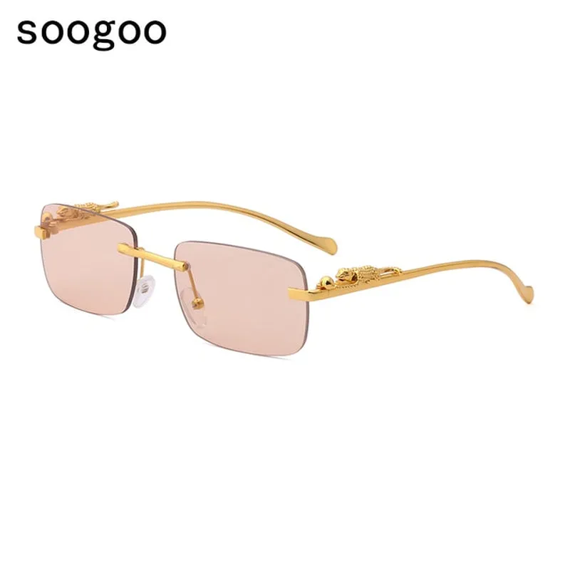 Rimless Rectangle Luxury  Sunglasses