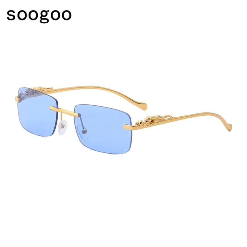 Rimless Rectangle Luxury  Sunglasses
