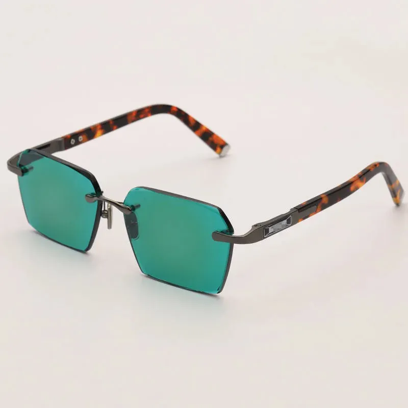 Rimless Stone Sunglasses with UV Protection - VazRobe